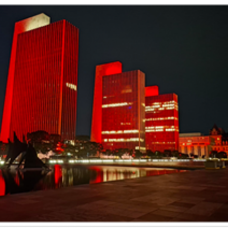 Empire State Plaza Illuminated Red Empire State Plaza Illuminated Red