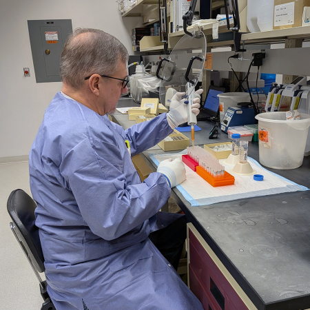 Timothy Sullivan, the HIV clinical testing supervisor in the Wadsworth Center’s Bloodborne Viruses Laboratory
