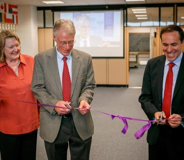 Drs. Jill Taylor, Jon Wolpaw, and Commissioner Howard Zucker cut the ribbon. Drs. Jill Taylor, Jon Wolpaw, and Commissioner Howard Zucker cut the ribbon.