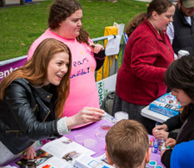 Masters of Laboratory Science students exhibit interactive public health activities during the Albany March for Science Masters of Laboratory Science students exhibit interactive public health activities during the Albany March for Science