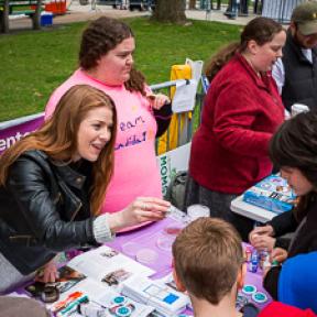 Masters of Laboratory Science students exhibit interactive public health activities during the Albany March for Science