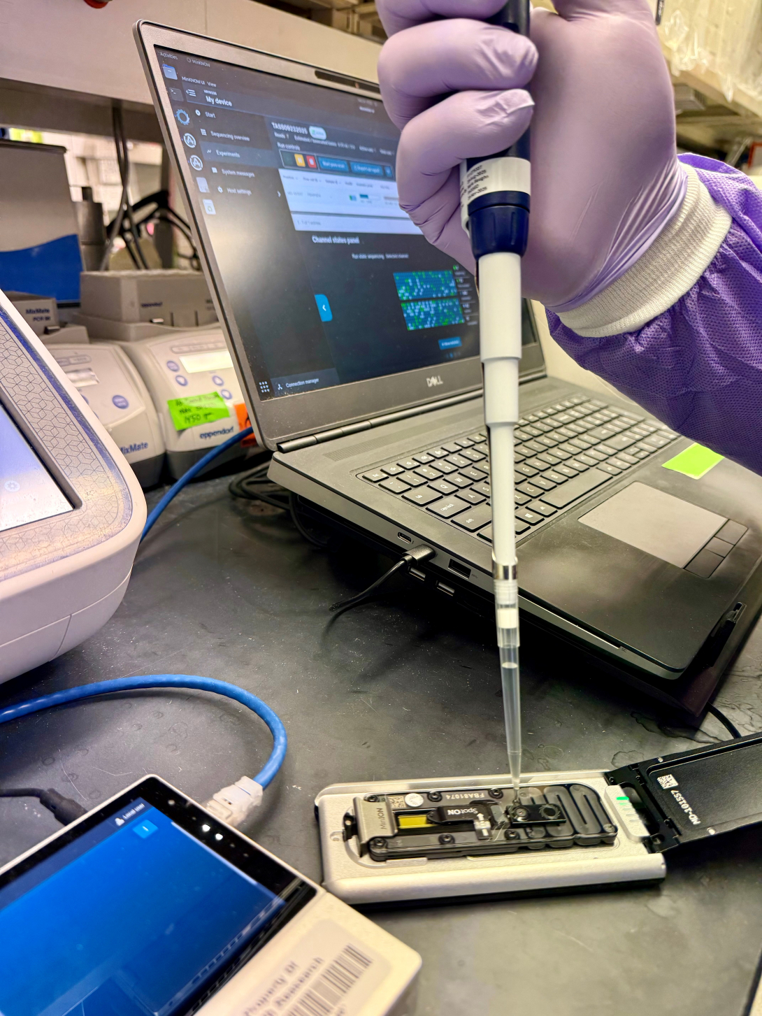 Loading a MinIon Flow Cell
