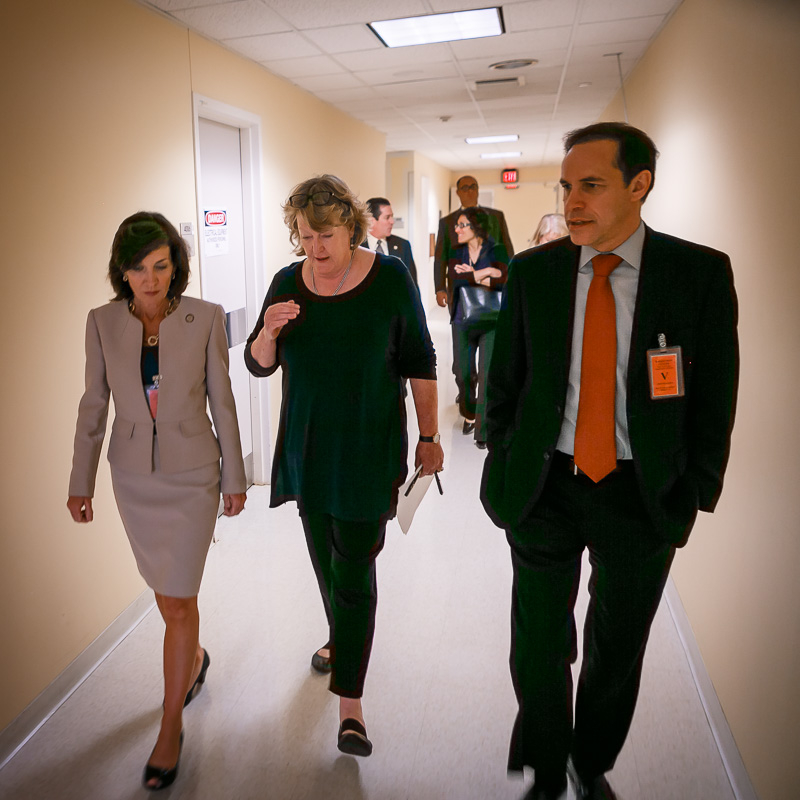 NYS Lieutenant Governor Kathy Hochul, Wadsworth Director Dr. Jill Taylor and Health Commissioner Dr. Howard Zucker